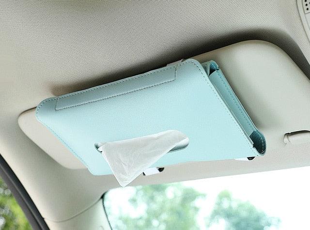 Clip-On Car Visor Tissue Holder