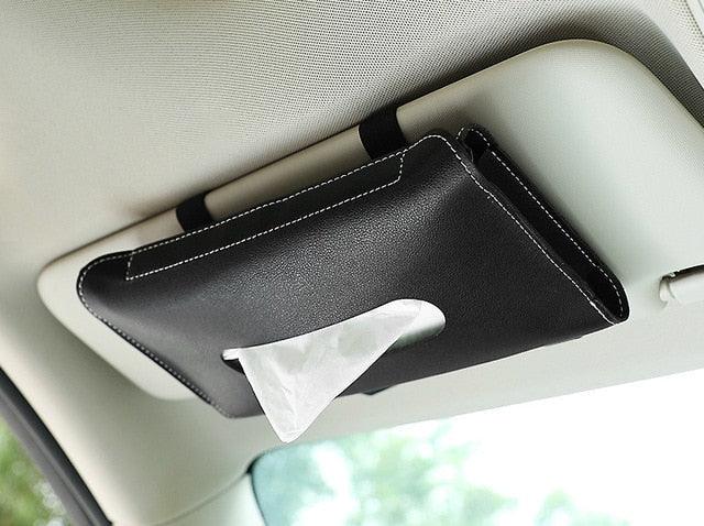 Clip-On Car Visor Tissue Holder