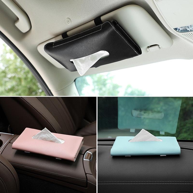 Clip-On Car Visor Tissue Holder