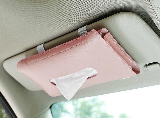 Clip-On Car Visor Tissue Holder