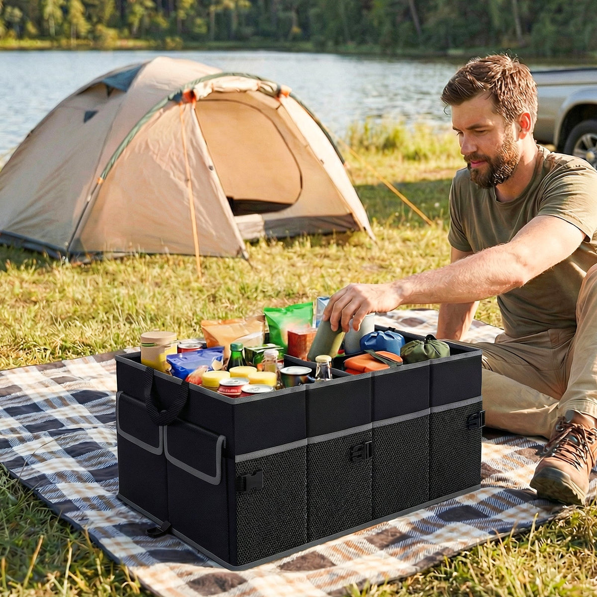 Collapsible Trunk Organizer – 13 Gallon, Black