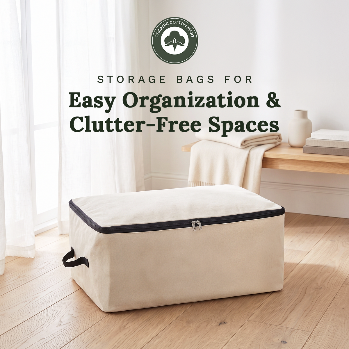 Cotton Canvas Comforter Storage Bags
