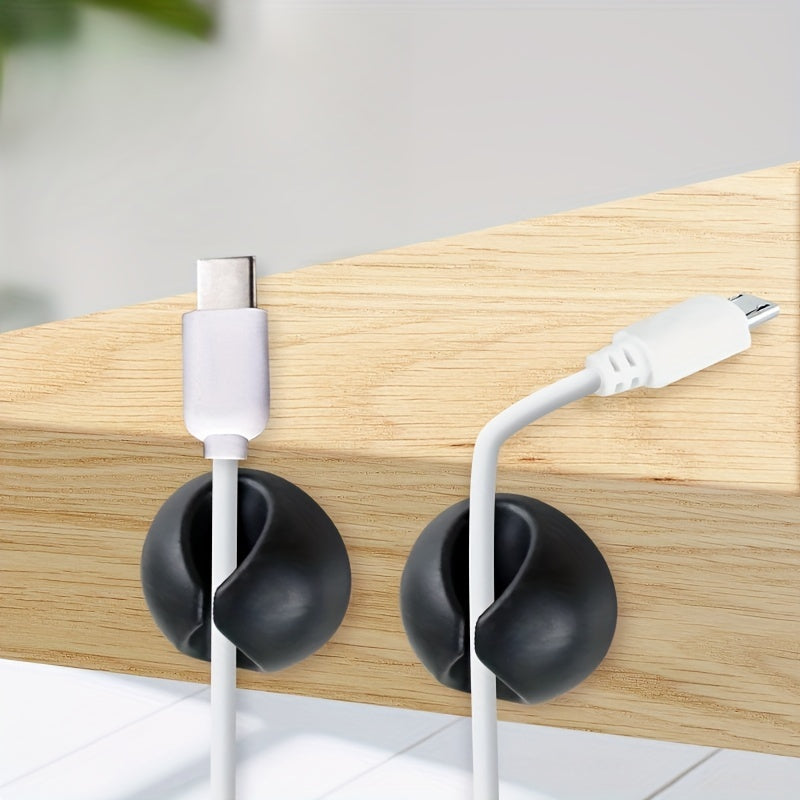 Compact Wire & Cable Holders – Black, 10 Pack