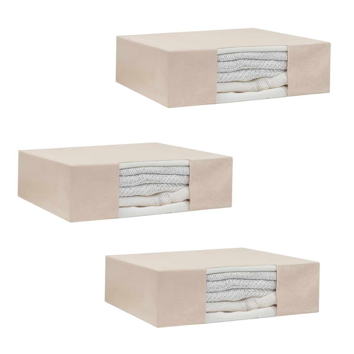Cotton Canvas Sweater Storage Bags with Viewing Window