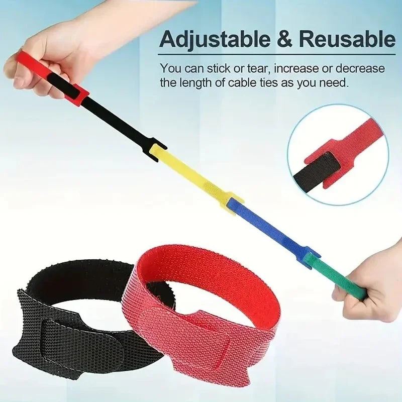 Reusable Hook-and-Loop Cable Straps – Color & Pack Options