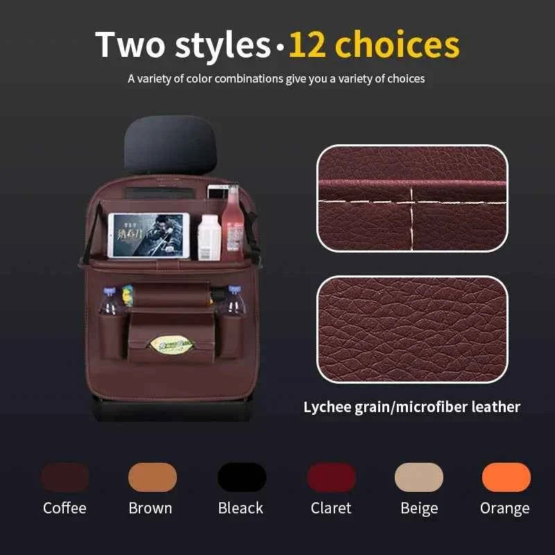 Seatback Organizer with Fold-Out Tray & Tablet Pocket