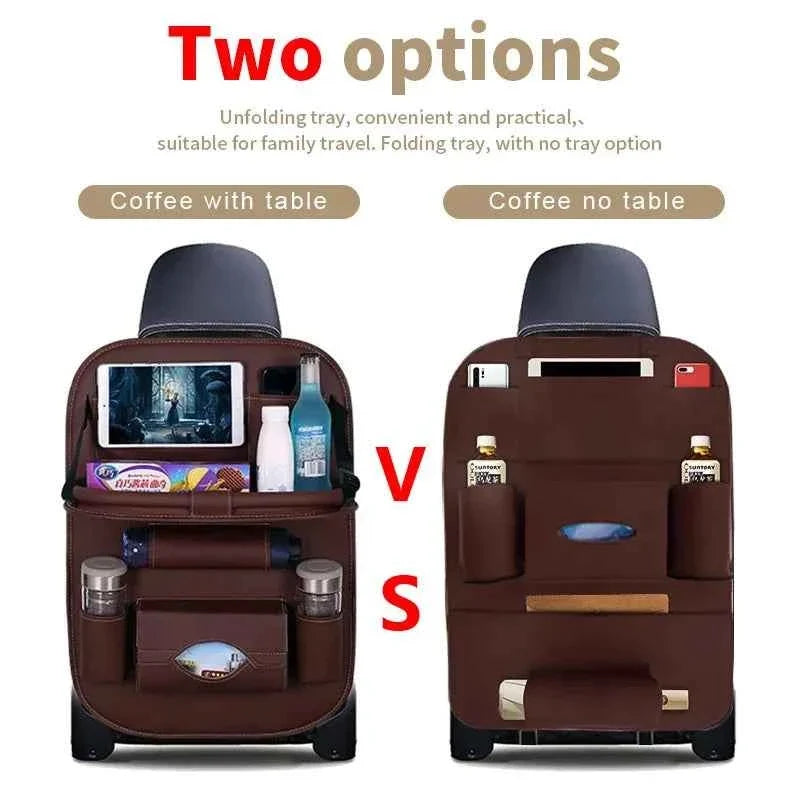 Seatback Organizer with Fold-Out Tray & Tablet Pocket