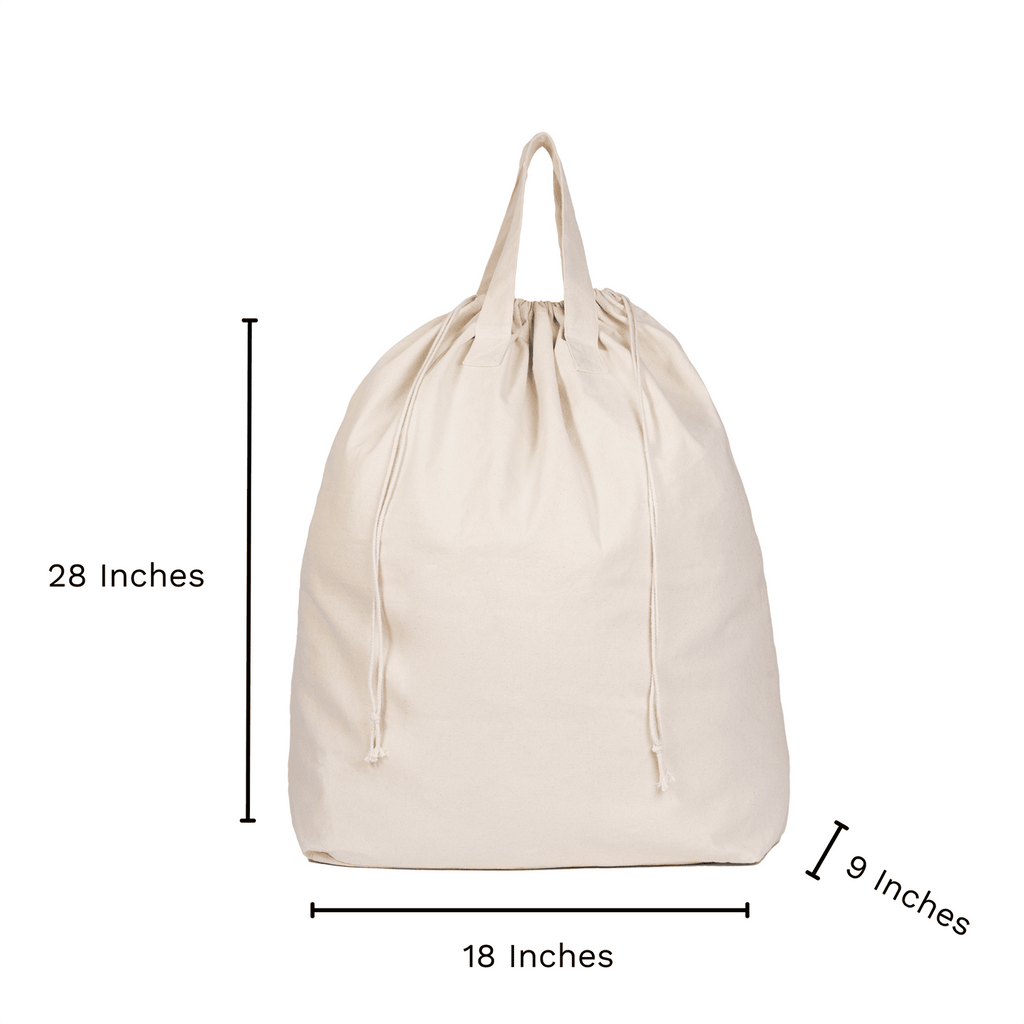 Cotton Canvas Laundry Bag with Handles