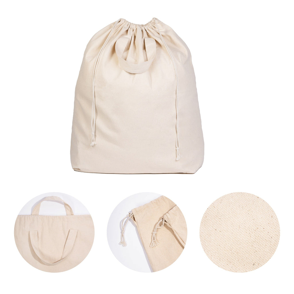 Cotton Canvas Laundry Bag with Handles