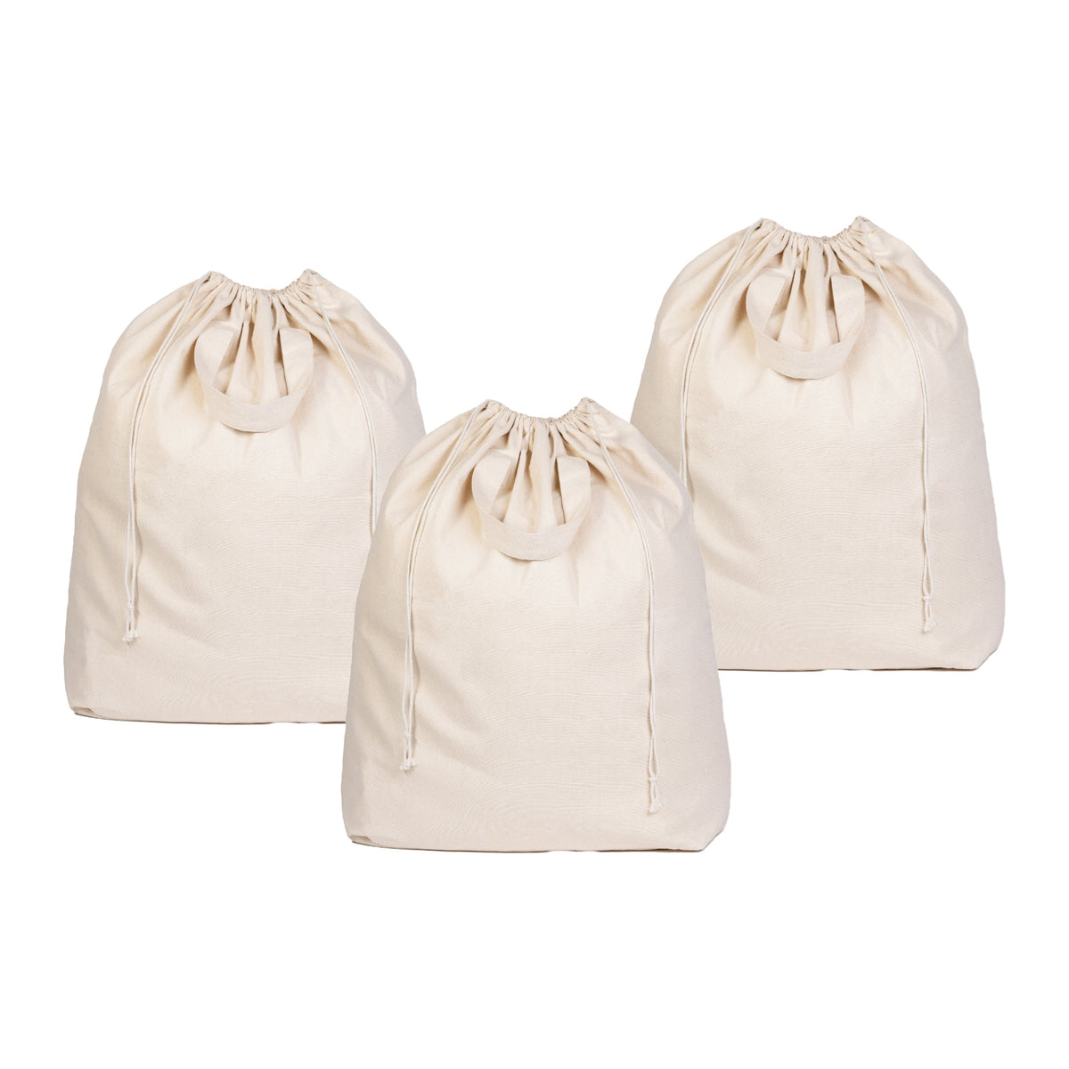 Cotton Canvas Laundry Bag with Handles