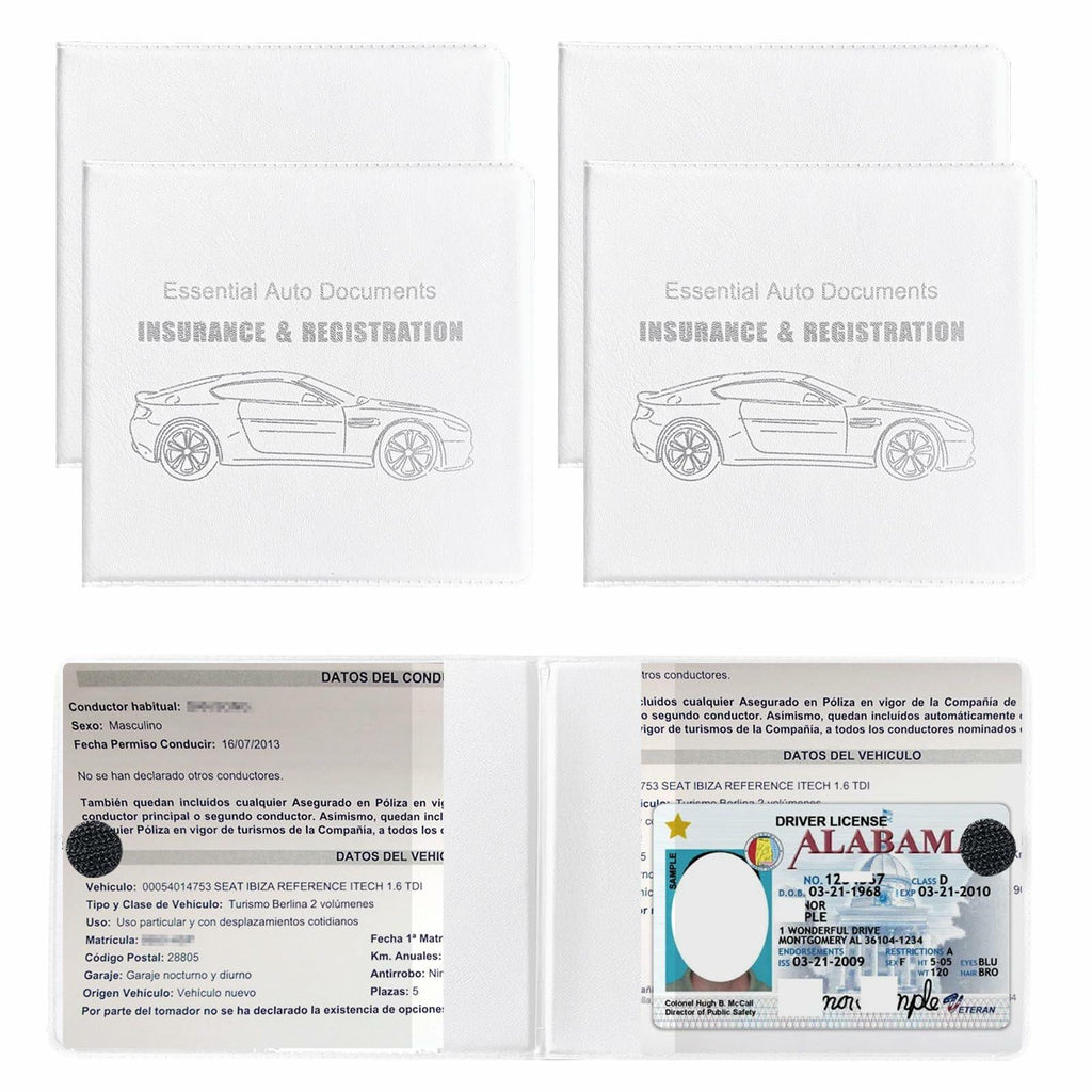 Yourkar Vehicle Document Holders – White, 4 Pack