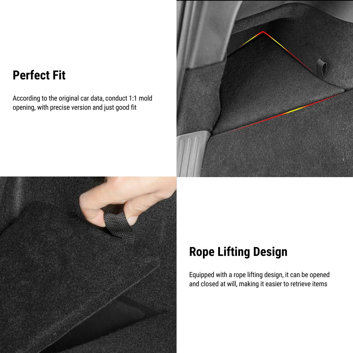 TESERY Trunk Side Storage Bins with Covers – Model Y (2020–2024)
