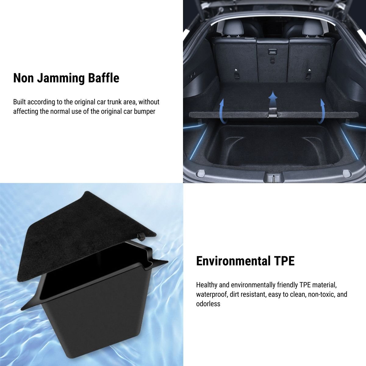 TESERY Trunk Side Storage Bins with Covers – Model Y (2020–2024)