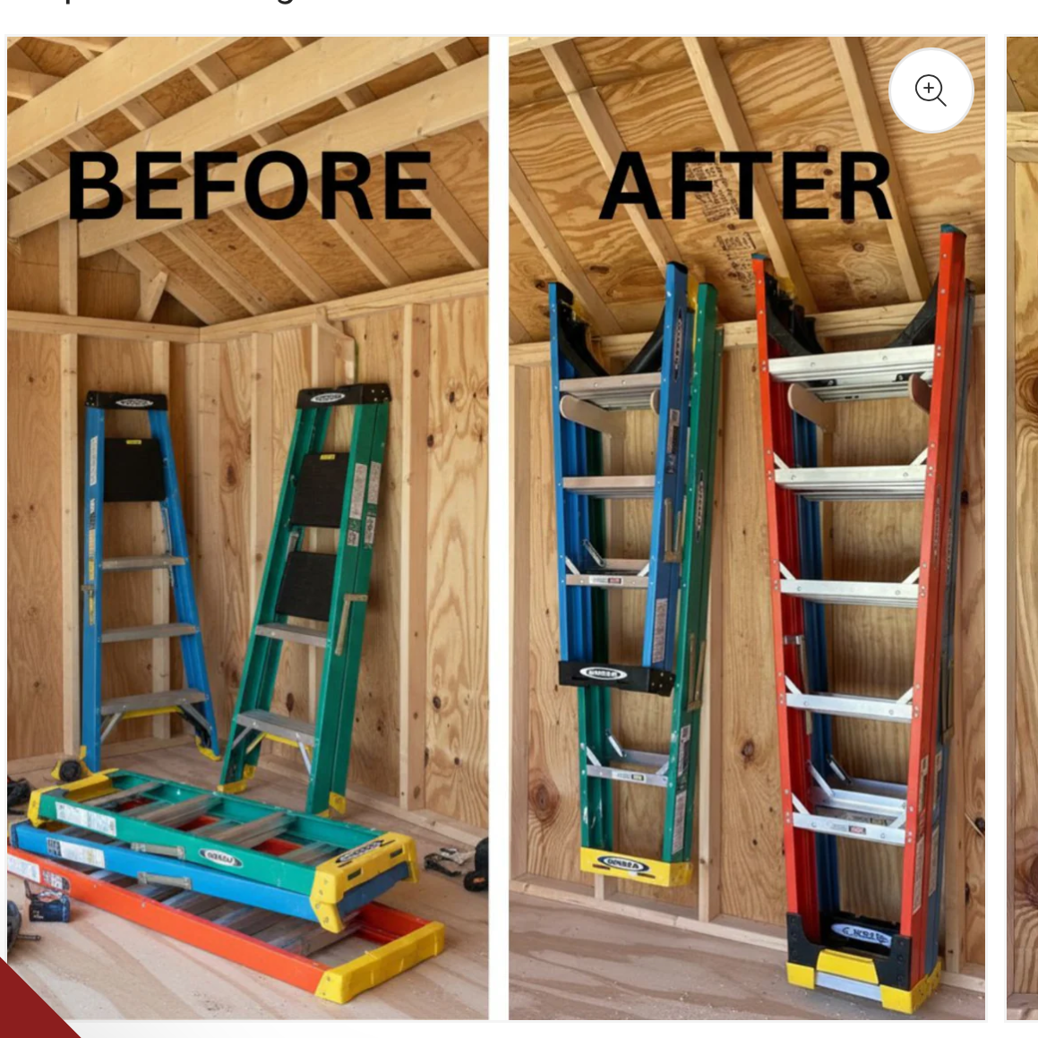 Step Ladder Storage Rack – Stud Mounted