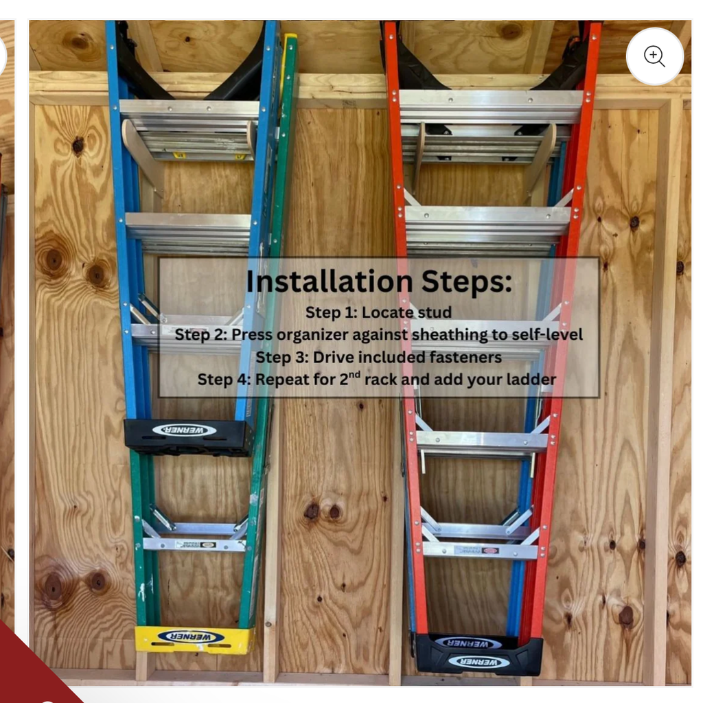 Step Ladder Storage Rack – Stud Mounted
