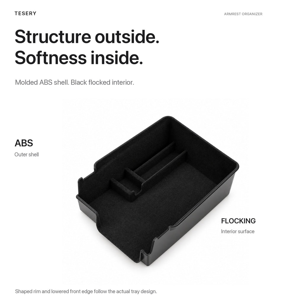TESERY Armrest Tray – Model 3 (2017–Oct 2023) / Model Y (2021–2024)
