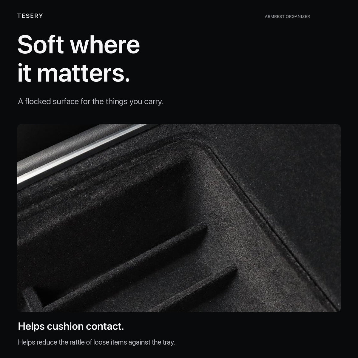 TESERY Armrest Tray – Model 3 (2017–Oct 2023) / Model Y (2021–2024)